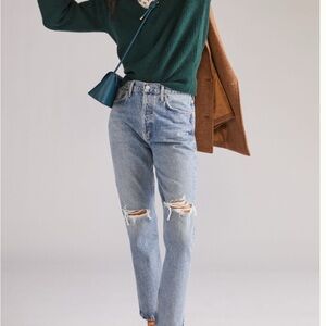 Agolde Blue Straight Leg Jeans